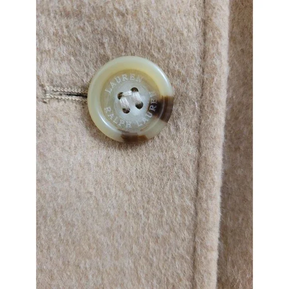 Lauren Ralph Lauren Wool Blend Double Breasted Peacoat Camel Women’s 12 - Picture 12 of 13